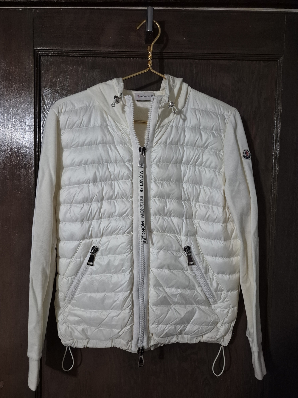 Moncler White Quilted Hooded Jacket